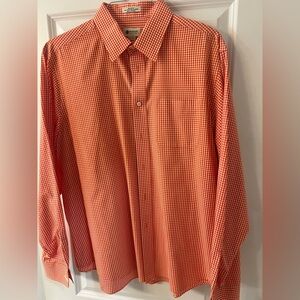 Men's Haggar Orange Checkered Shirt